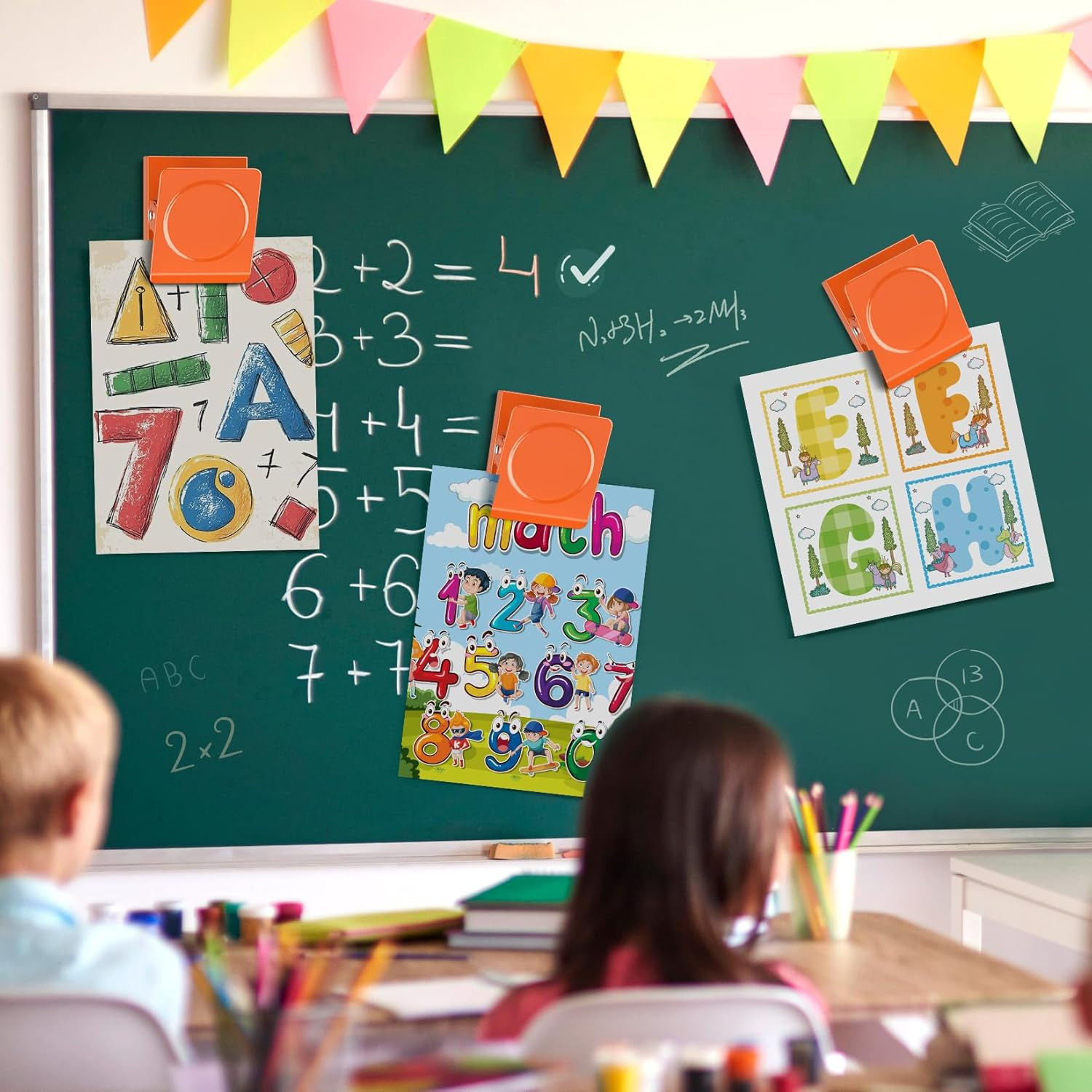 Extra Large Clip Magnets, 4 Pack Coloful Magnetic Clips Heavy Duty, Magnet with