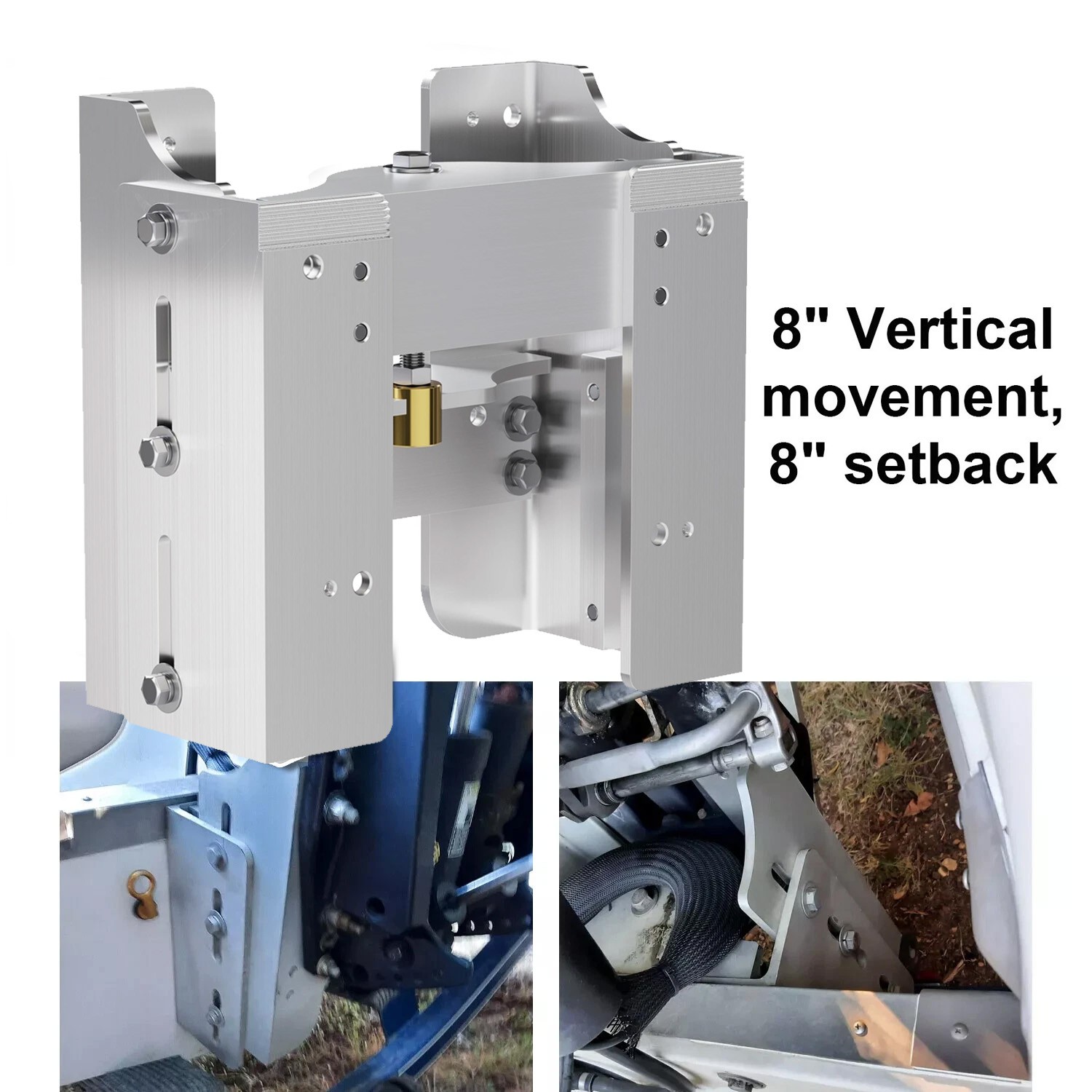 Aluminum 8'' Setback Adjustable Outboard Boat Jack Plate For #JPL4800 Jack Plate