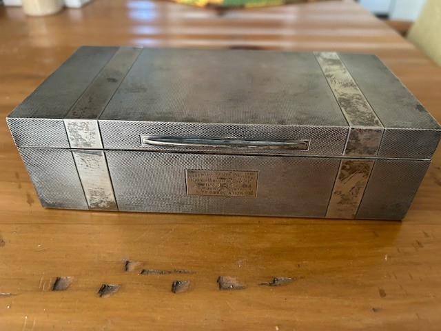 Vintage sterling silver cigarette box 16.26 Troy Oz  (See Below)