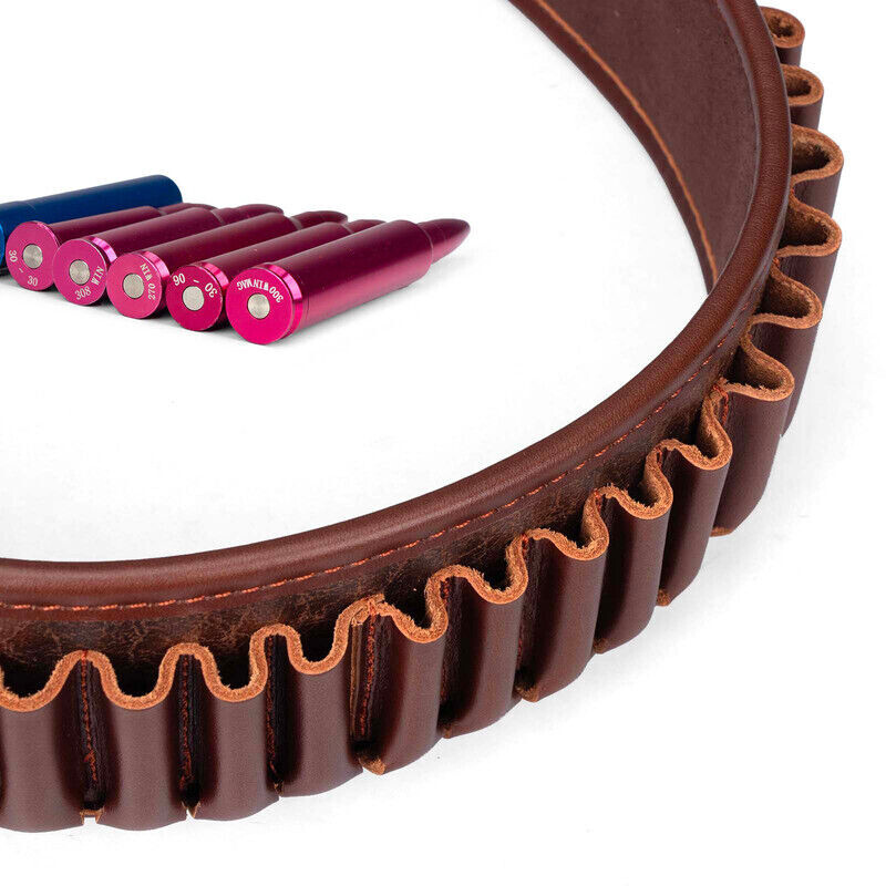 TOURBON PU Leather 410GA Ammo Belt Shotgun 45-70 Rifle Shell Carrying Side Pouch