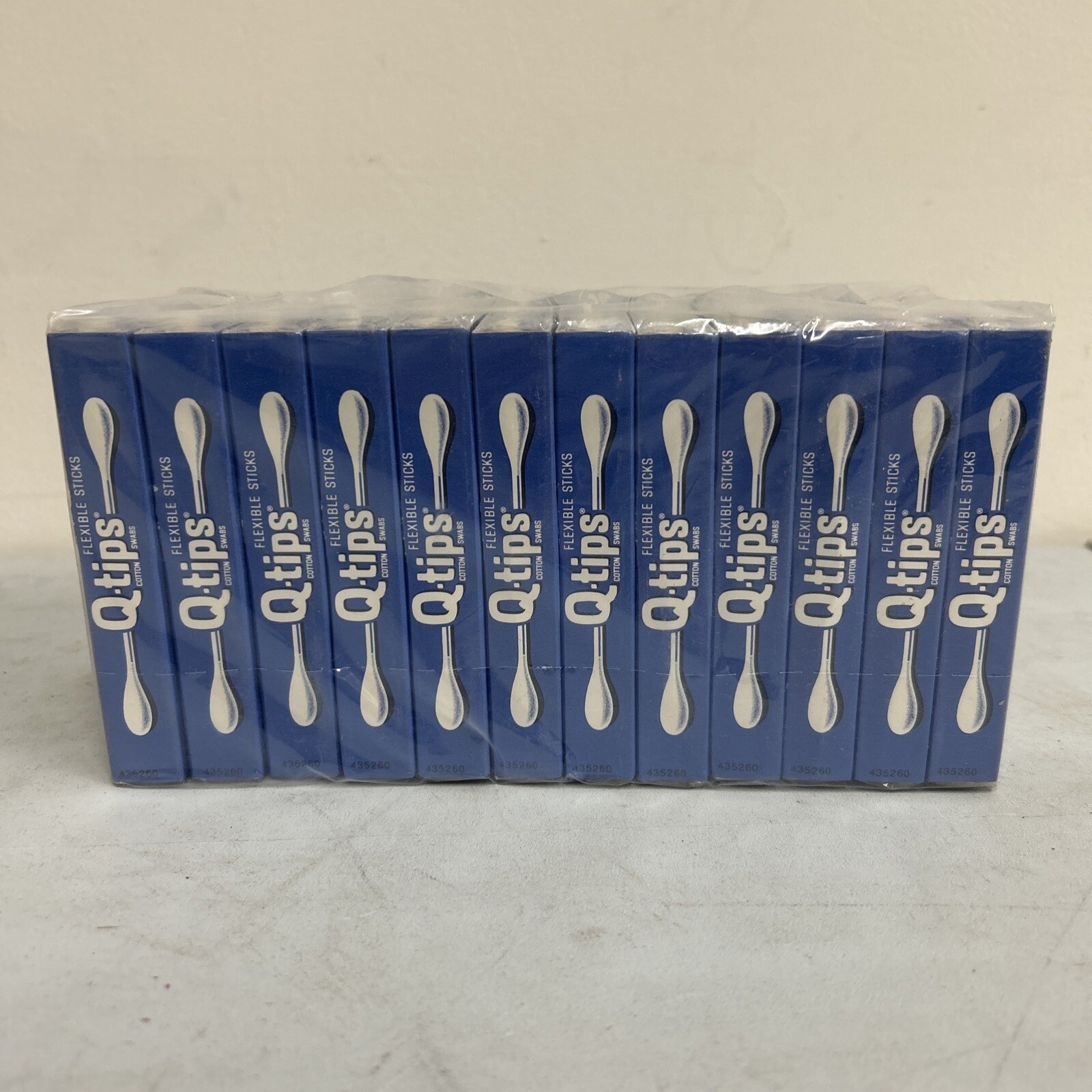 Vintage Box Q-tips NOS Sealed Pack Of 12 Boxes Of 54 Count Each Flexible Sticks