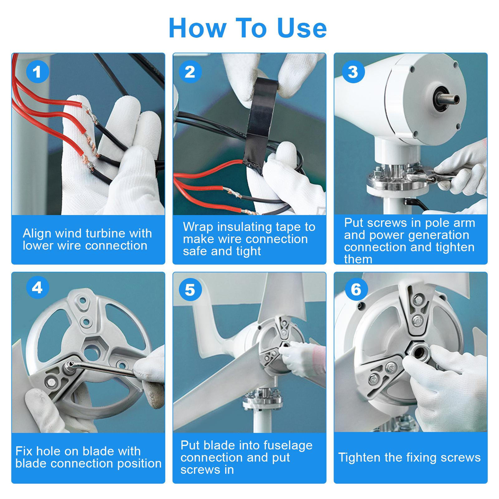 1300W Wind Turbine Generator Kit 5 Blades Windmill AC 12/24V Charger Controller
