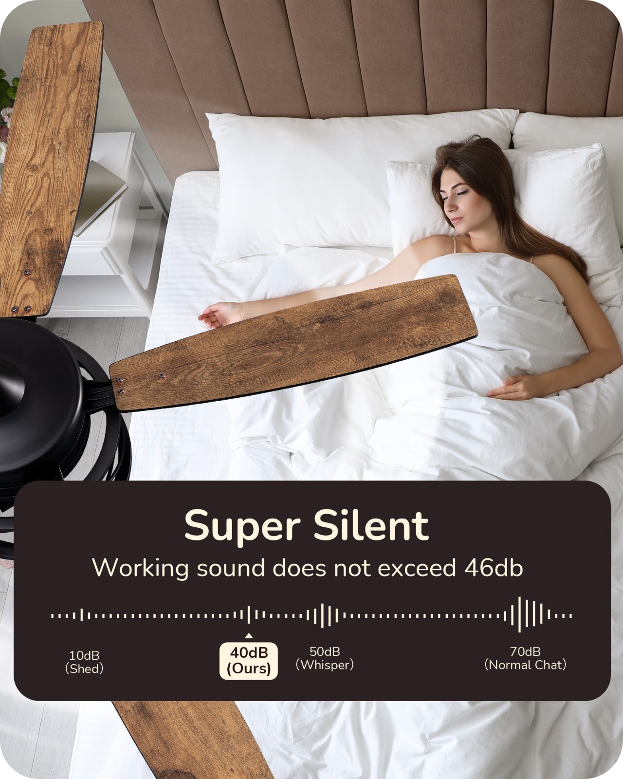 EDISHINE 52 Inch Farmhouse Ceiling Fans With Lights Rustic Ceiling Fan Remote