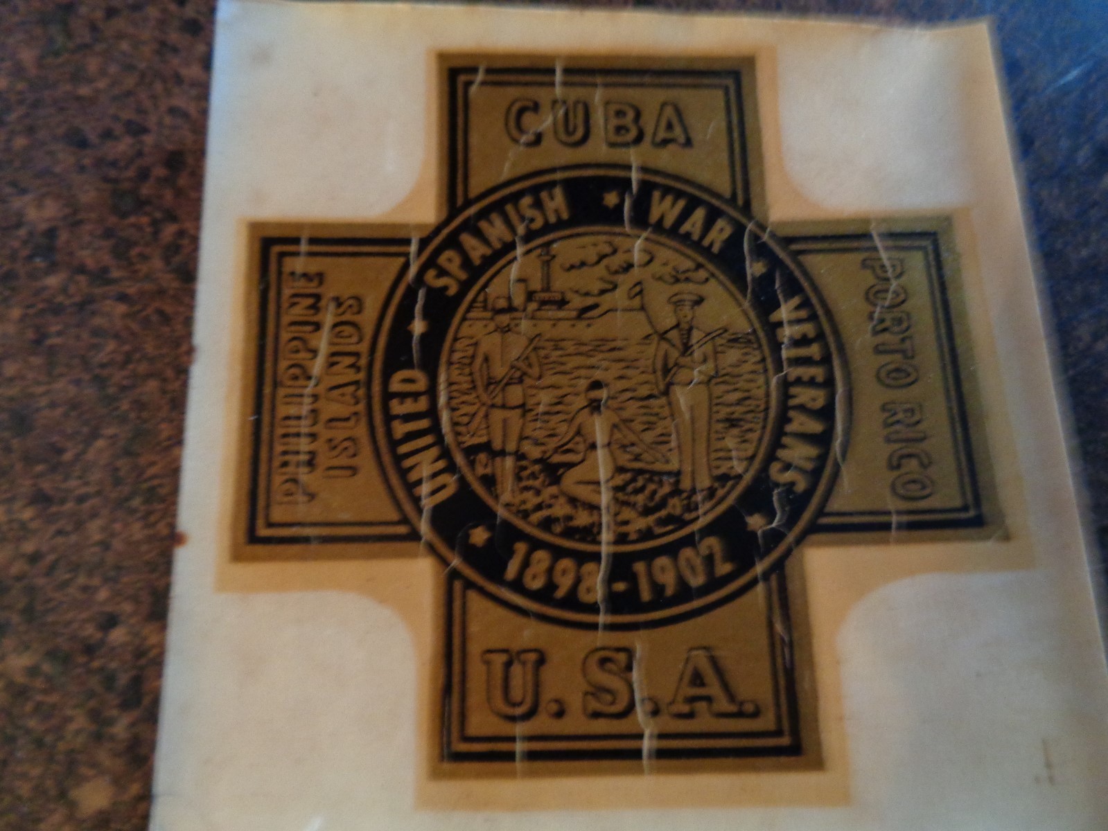1898-1902 Spanish American War Decal WEISZ Chicago AS IS ROUGH Cuba Porto Rico