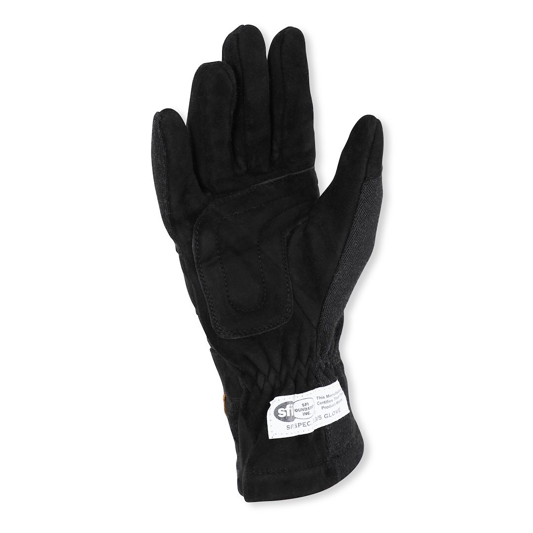 Racequip Safequip 2 Layer Large Black/Black 355 Series Driving Gloves P/N 355005