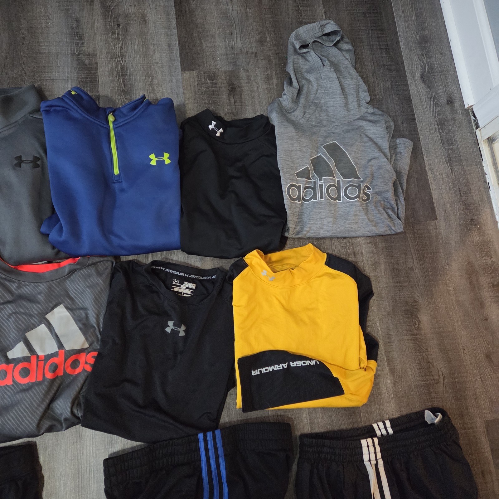 NIKE UNDER ARMOUR ADIDAS Boy's XL Athletic Lot Of Pants Long Slv Shirts 20 Pc