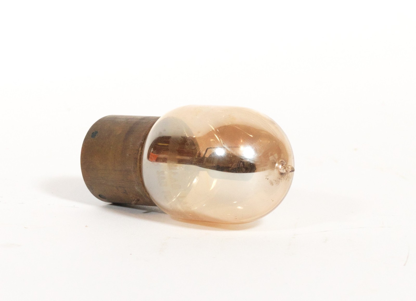 1920 Moorhead Radio Tube With Shaw Base, Amber Glass & GOOD Filament