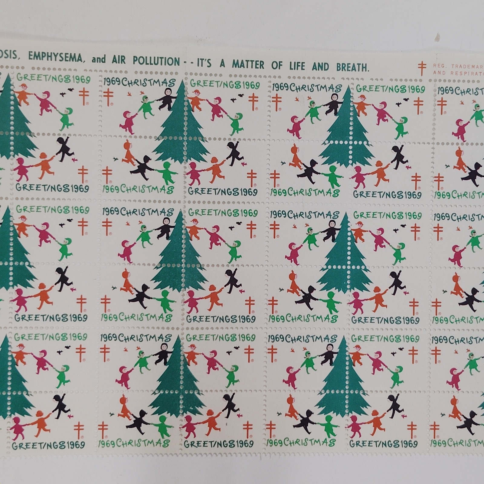 1969 Christmas Stamps - Tuberculosis & Resp. Disease Ass'n, Sheet of 60 +22 =82