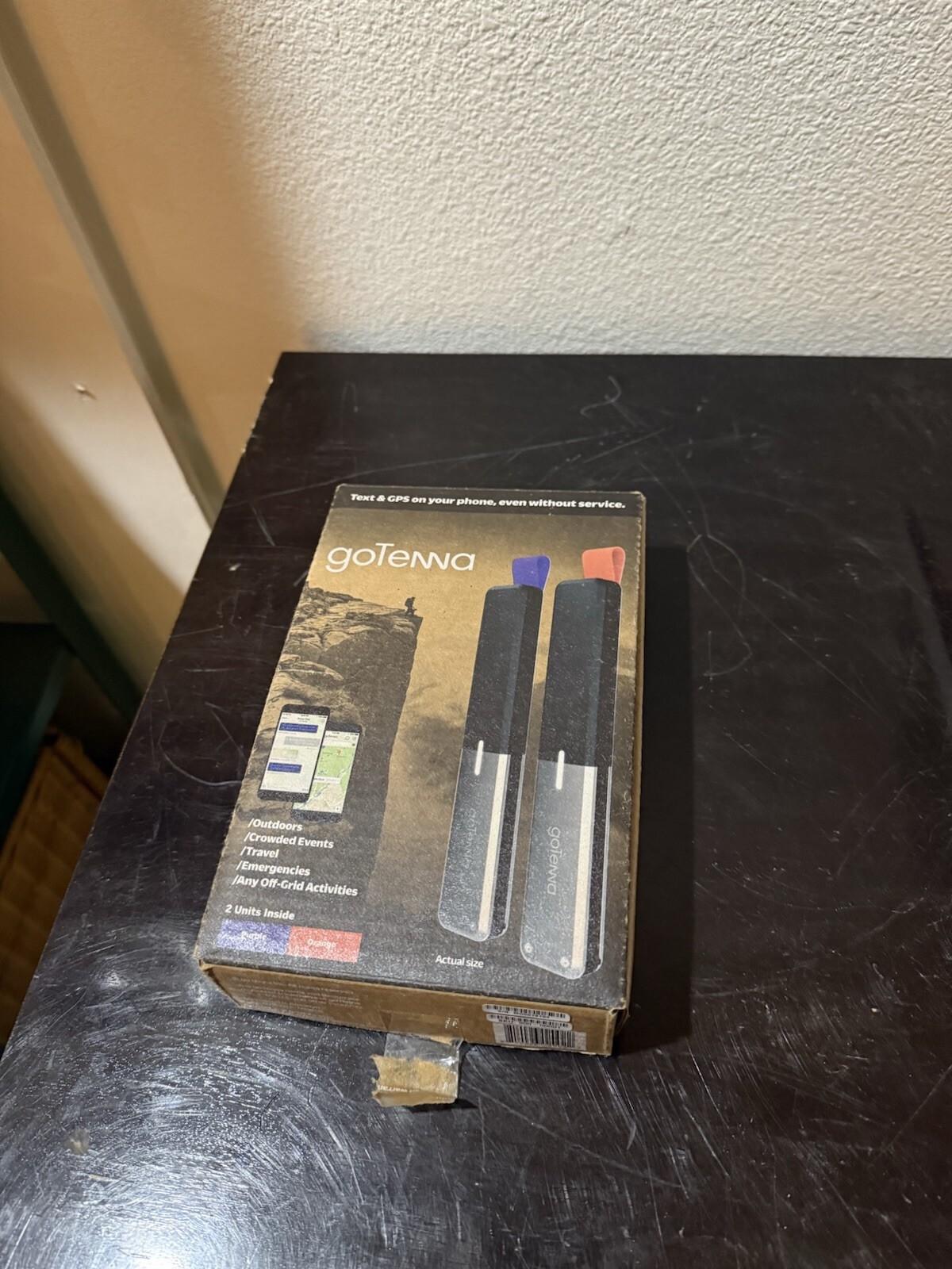 2 of GoTenna Off-Grid Texting SMS GPS Communicator Radio. Purple & Orange. 2x