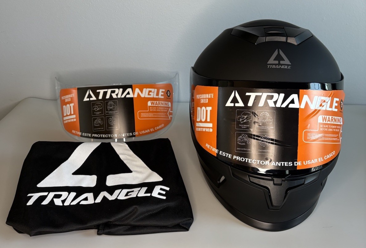 TRIANGLE Kids Motorcycle Helmet Small Full Face Lightweight w/ 2 Visors (Read)
