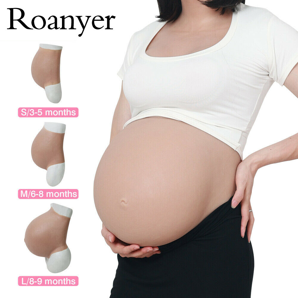 Roanyer Silicone Fake Belly Pregnant Bump 3-9 Months for Crossdresser Props