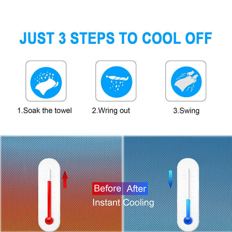 1-4PCS Cooling Towel For Neck and Face Cool Ice Sport Workout Yoga Sweat Towels