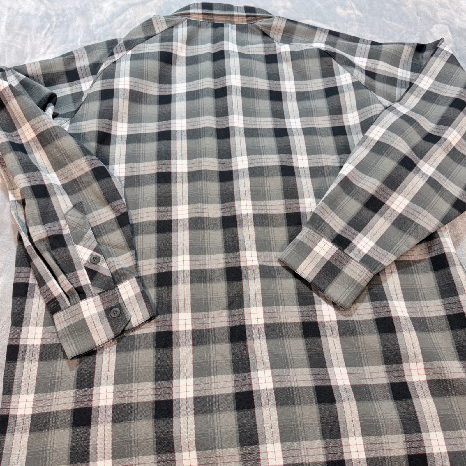 Merrell Plaid Long Sleeve Button Up Hiking Shirt XL Opti-Wick UPF 30+ Outdoor