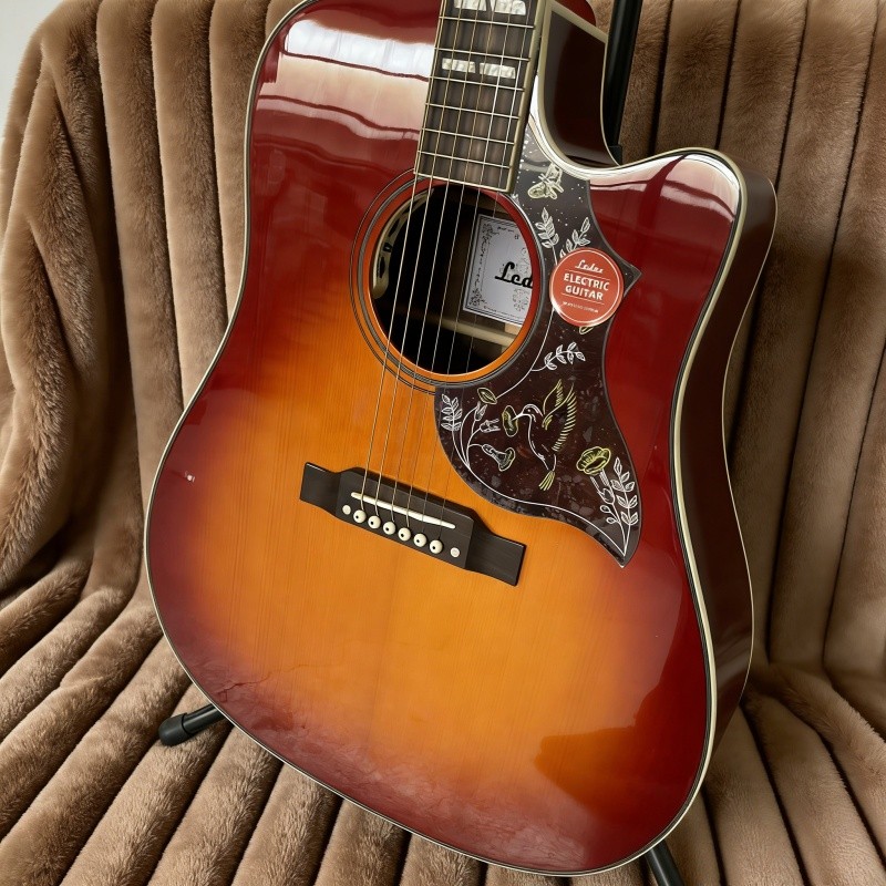 Cutting acoustic electric guitar hummingbird cherry burst built-in pickups