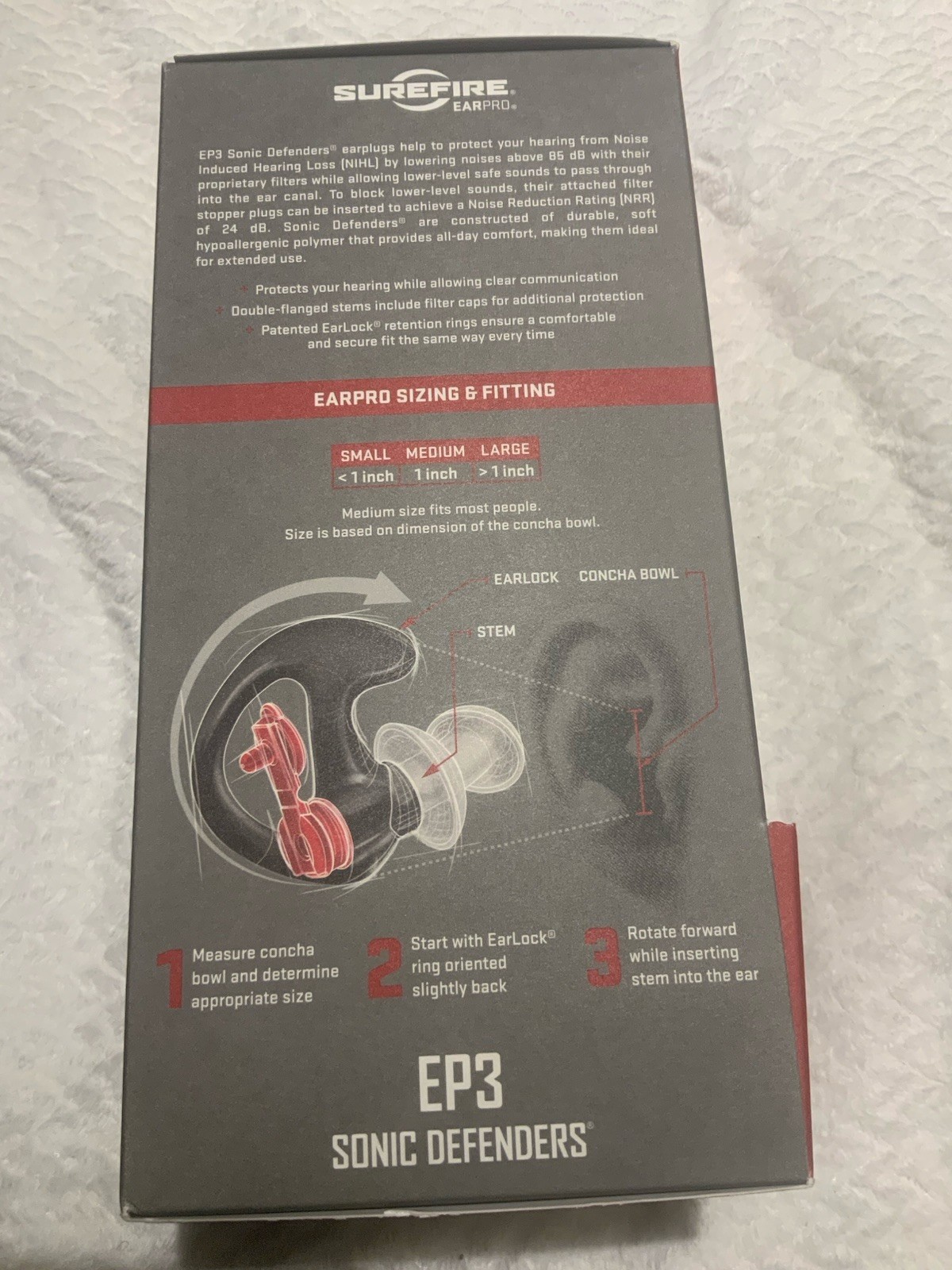 SureFire EP3 Sonic Defender Hearing Protection Small Clear Qty 2