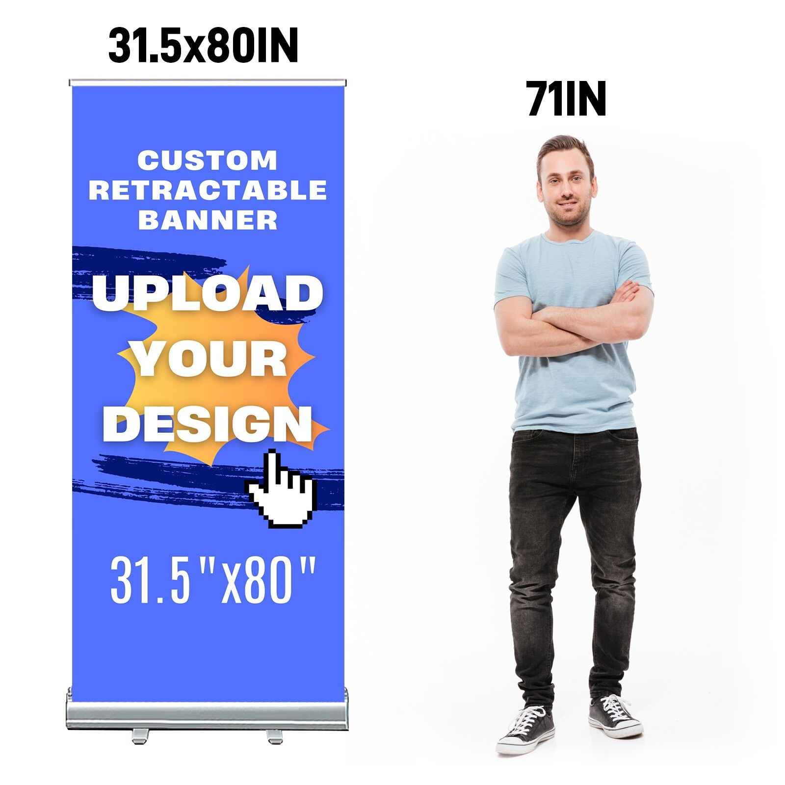 Custom Retractable Banner Stands for Business 31.5*80IN-Personalized Banner
