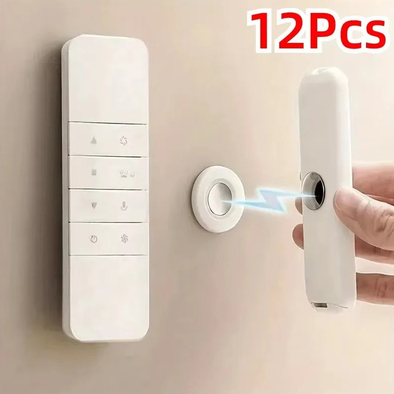 12pcs Magnetic Remote Holder Wall Mount Adhesive TV Remote Organizer - NEW