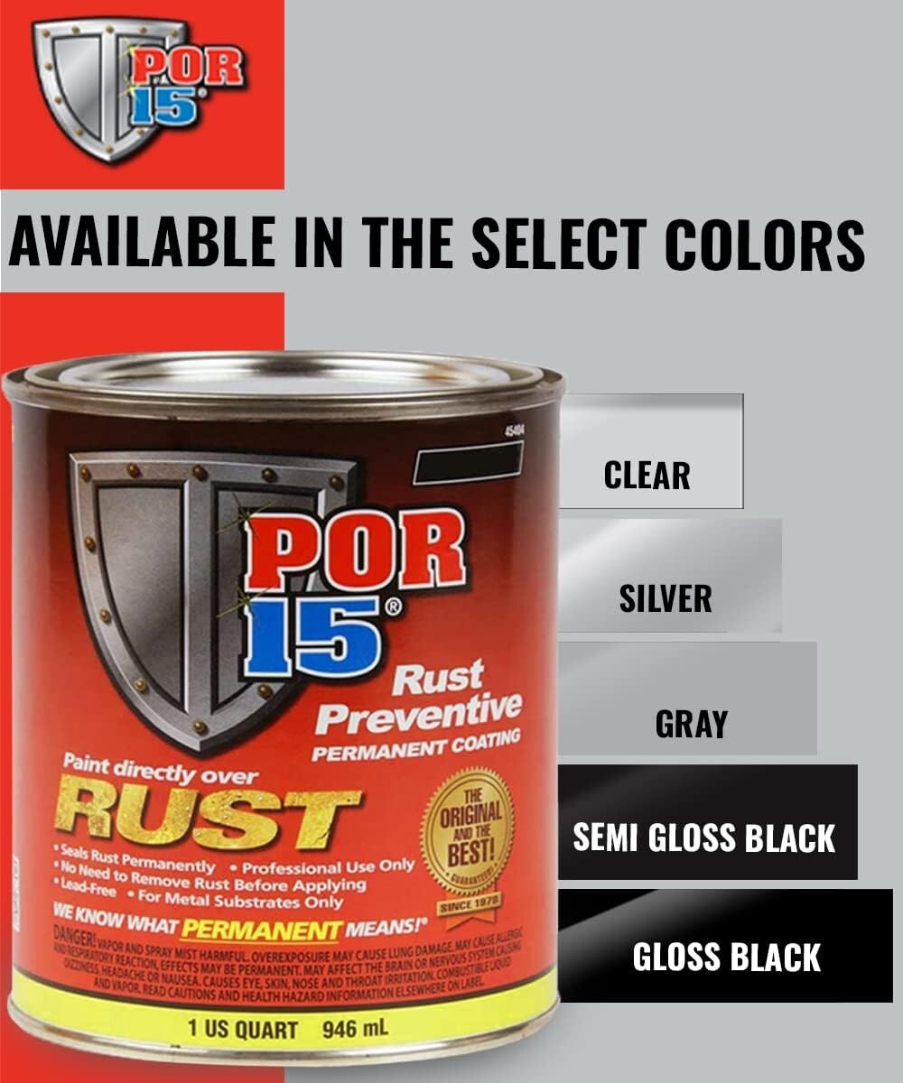POR-15 45404 (Semi Gloss Black Rust Preventive Paint - 1 Quart FRESH STOCK NEW)