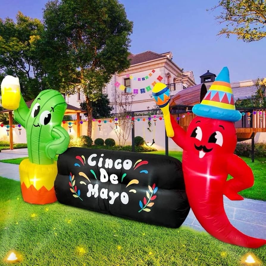 8FT Inflatable Cactus Pepper Outdoor Yard Decoration Holiday Party Lawn Decor