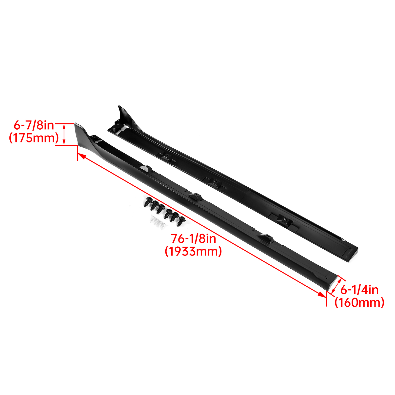 For Honda 2016-2021 Civic LX EX SI 4 DR Sedan Side Skirt Extension Type-R Style