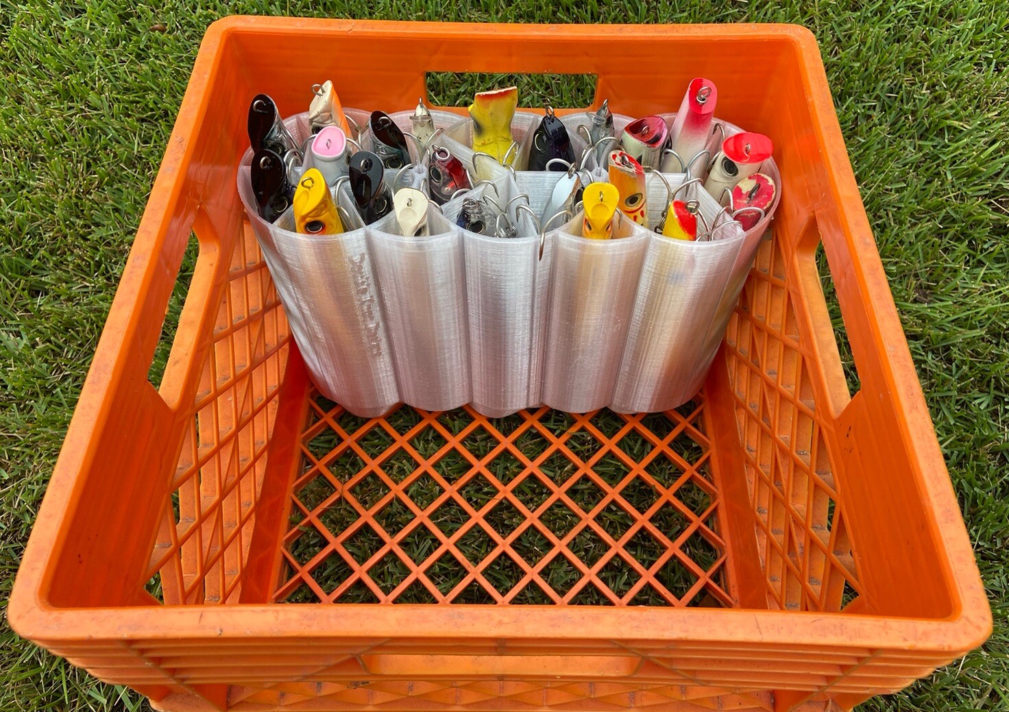 Surf Casting Plug Bag Fishing Lure Tubes Organizer Built In Divider Glow Triple