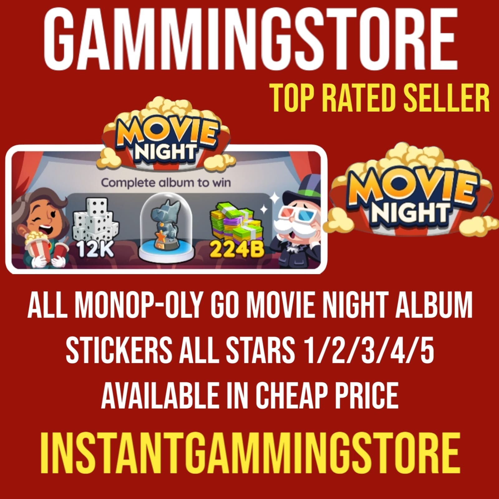 1x Chosse movie night album all star 1/2/3/4/5 (Mono_poly Go Stickers) sticker