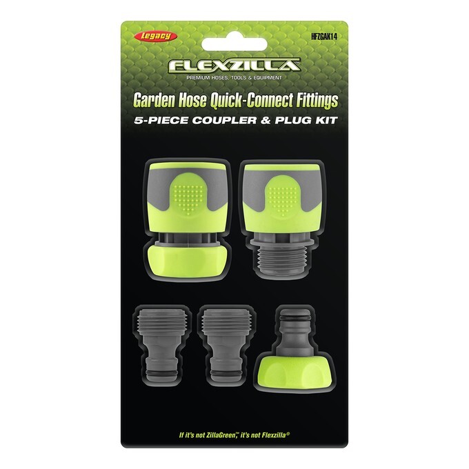 Flexzilla HFZGAK14 Garden Hose Quick-Connect Fittings, 5-Pc. Coupler & Plug Kit