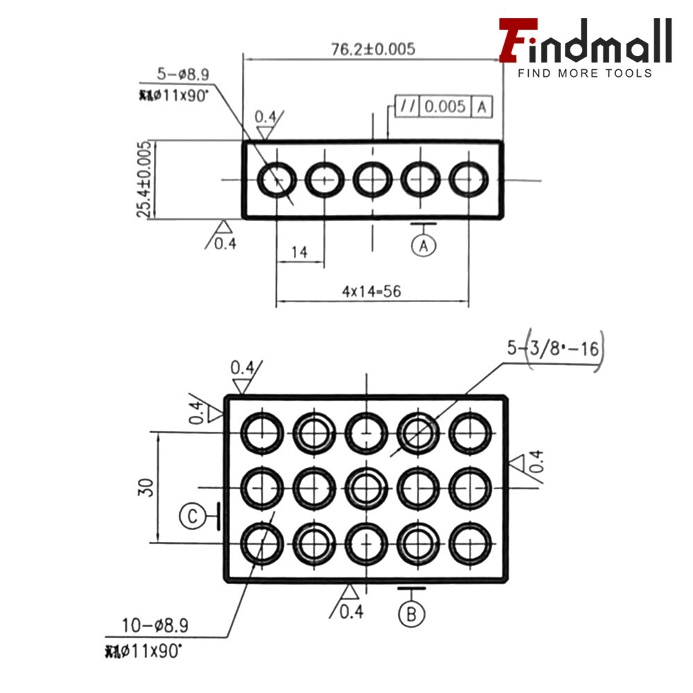 1 Matched Pair Ultra Precision 1-2-3 Blocks 23 Holes .0001" Machinist 123 Jig