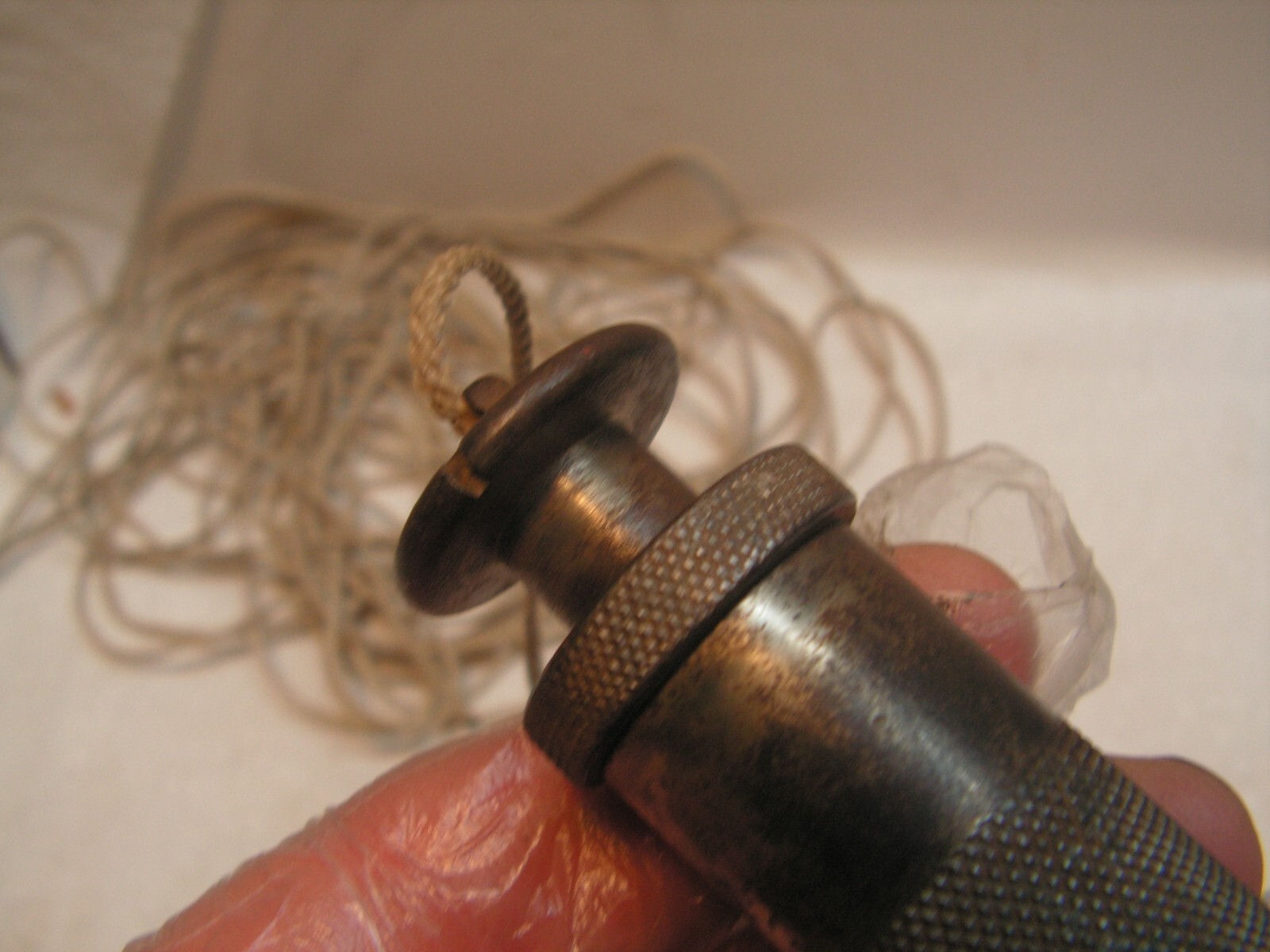 EMPTY NO MERCURY Vintage L.S. Starrett No. 87 Plumb Bob With Cord 27'