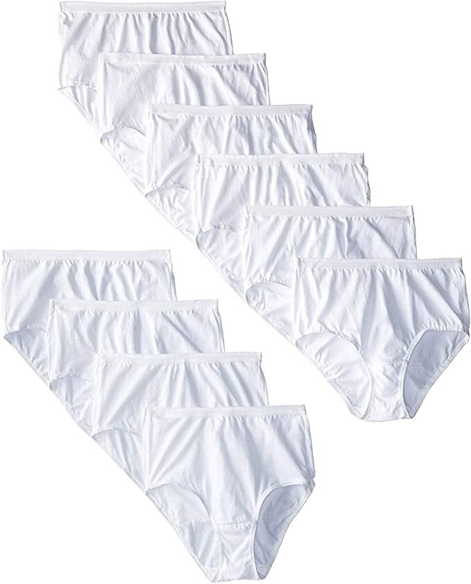 10 pack Fruit of the Loom Cotton BRIEF Underwear White size 5-6 - 7- 8 - 9 -10