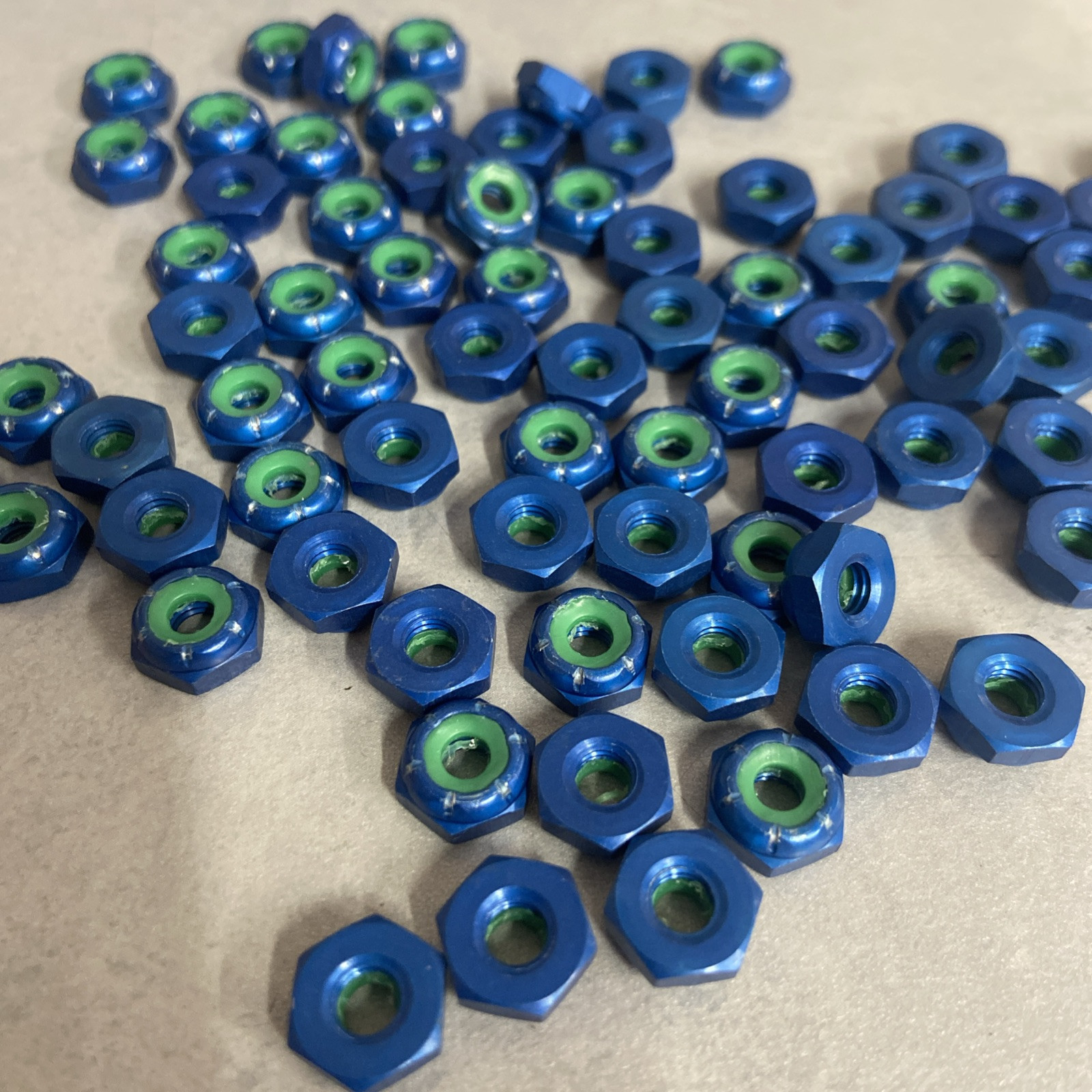 Aluminum Nylon Insert Locknuts- 10-32 Thin Height- Lot of 100 (Sprint Car)