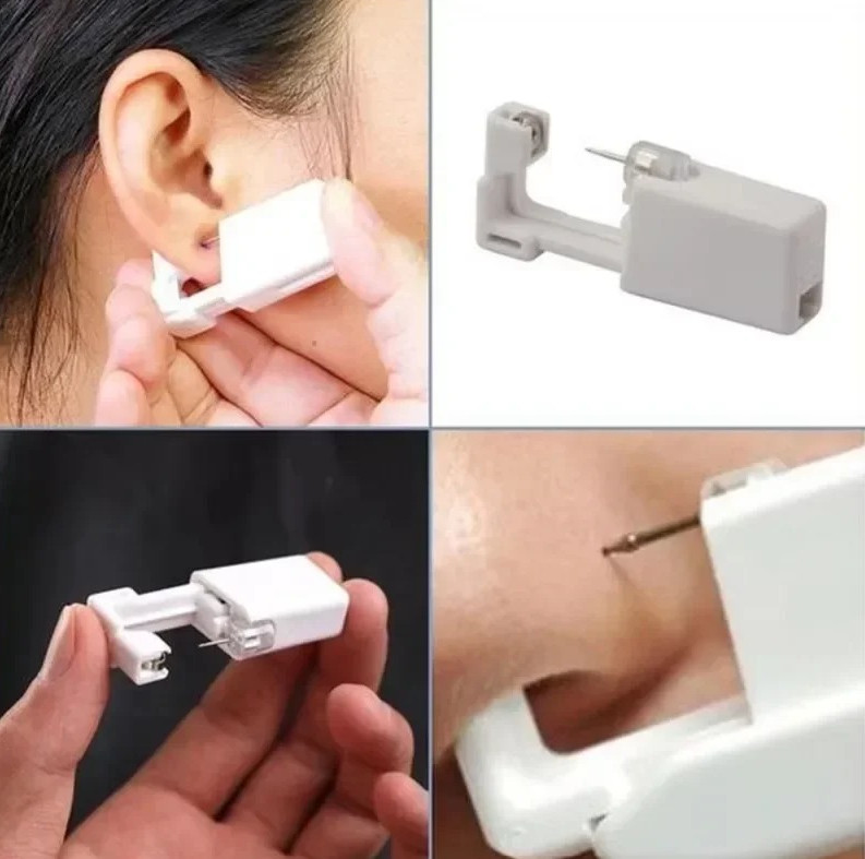 5pcs Disposable Ear Piercing Gun Kit Sterile Plastic Ear Stud Tool Set - NEW
