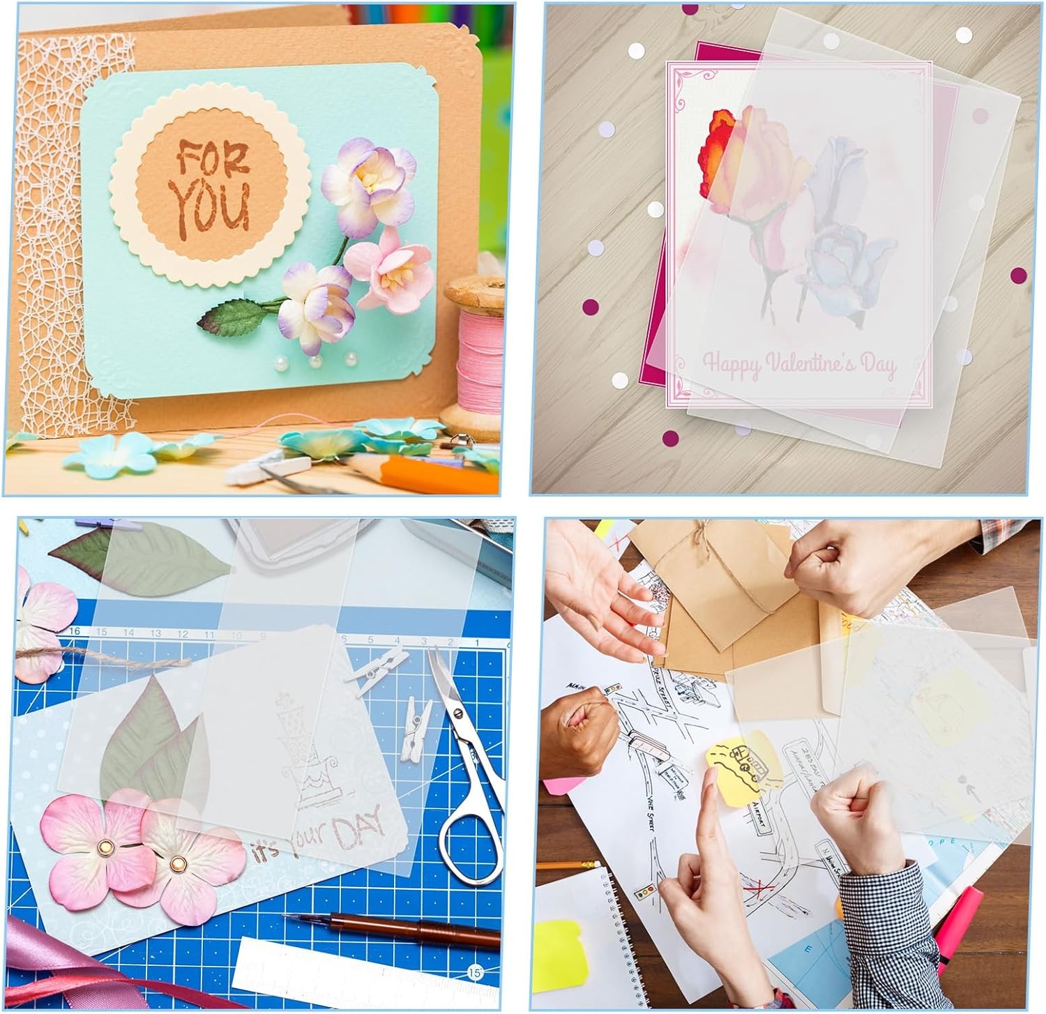 50 Pcs Clear Acetate Sheets 4.3x6.3 in Heat Resistant Plastic Craft Paper