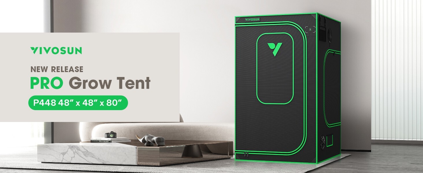 VIVOSUN P448 4x4 Grow Tent 48"x48"x80" ,High Reflective Mylar, 2000D Oxford canv