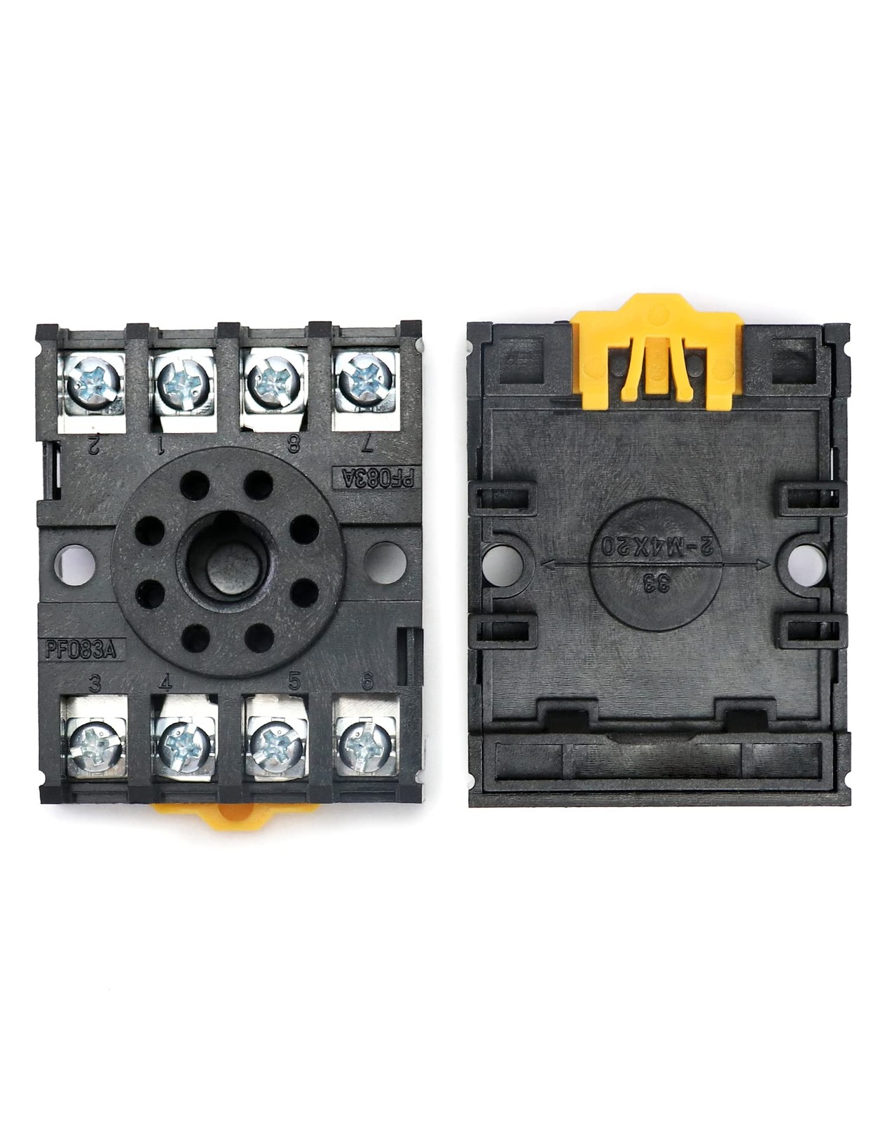 QWORK 8 Pins Relay Socket, 4 Pack 600 V 10 Amp Octal Socket with 4