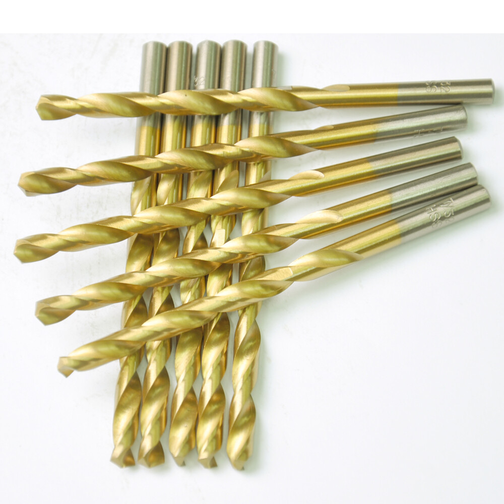 Drillforce 10PCS 7/64" Titanium Drill Bits Set HSS Metal Woodworking Drill Bit