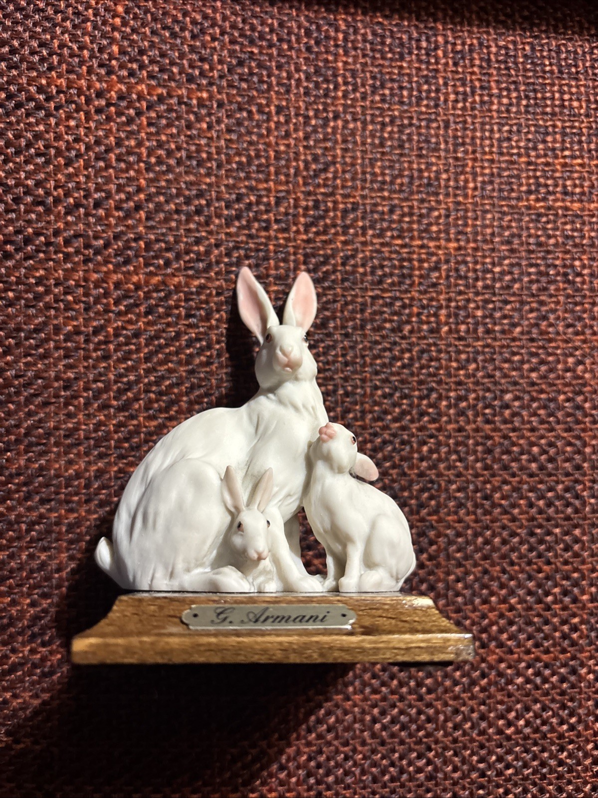 Giuseppe Armani. “The Family” Easter Rabbits Figurine. Made In Italy.