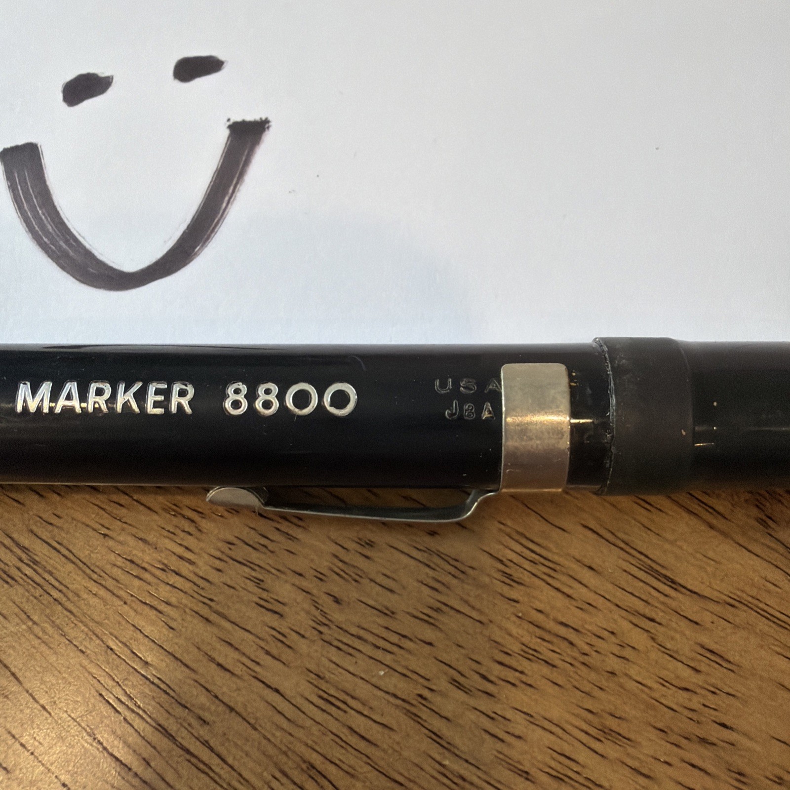 Vintage Berol Marker Black 8800 USA Made Clip On Tested Works Movie Prop