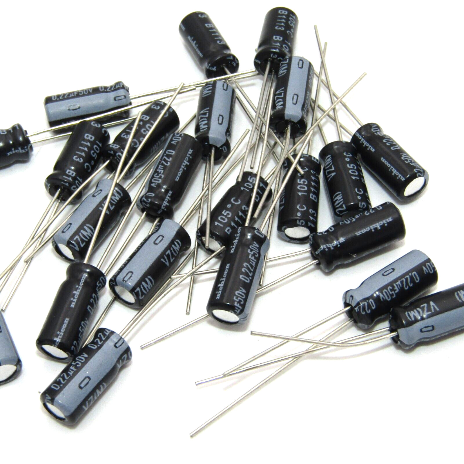 ( 20 PCS ) .22UF 50V 105 Deg C Radial Capacitor Nichicon