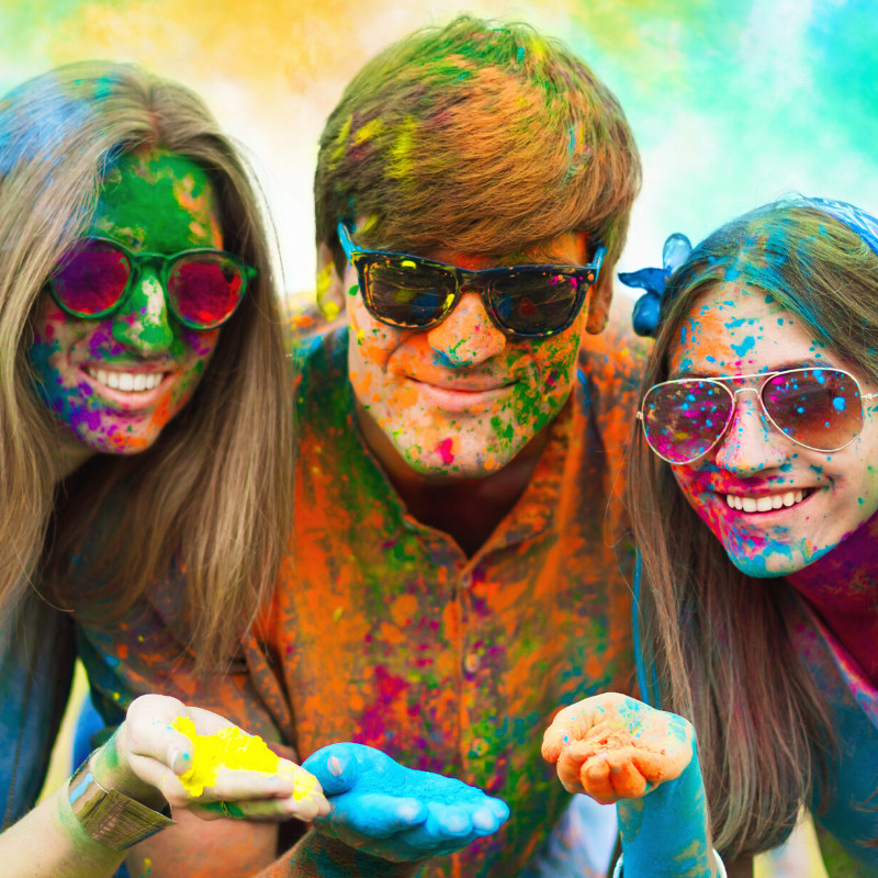 Color Blaze Powder Packets - Set of 8 - Holi, Rangoli, Color War, Party, Toss