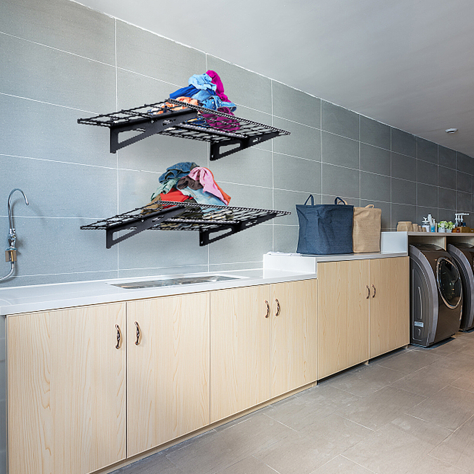 VEVOR 2PCS 4x1 ft Garage Storage Rack Shelving Heavy Duty Wall Mounted Shelving