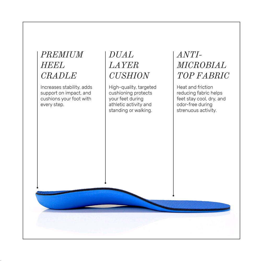 Powerstep Original Pinnacle Full-length Arch Support Insole Size B,C,D,E, F,G,H