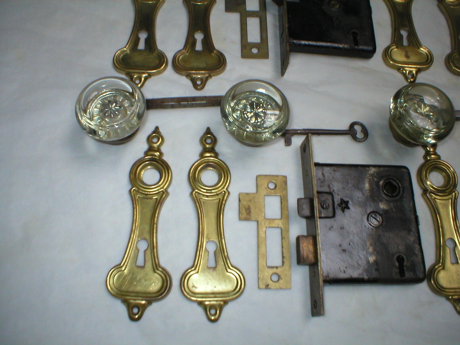 Antique Art Deco Era Door Hardware Set