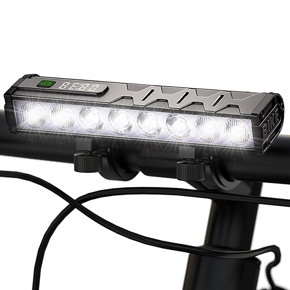 Powerful 4500LM LED Bike Light Bar 10000mAh Rechargeable Bicycle Front Headlight