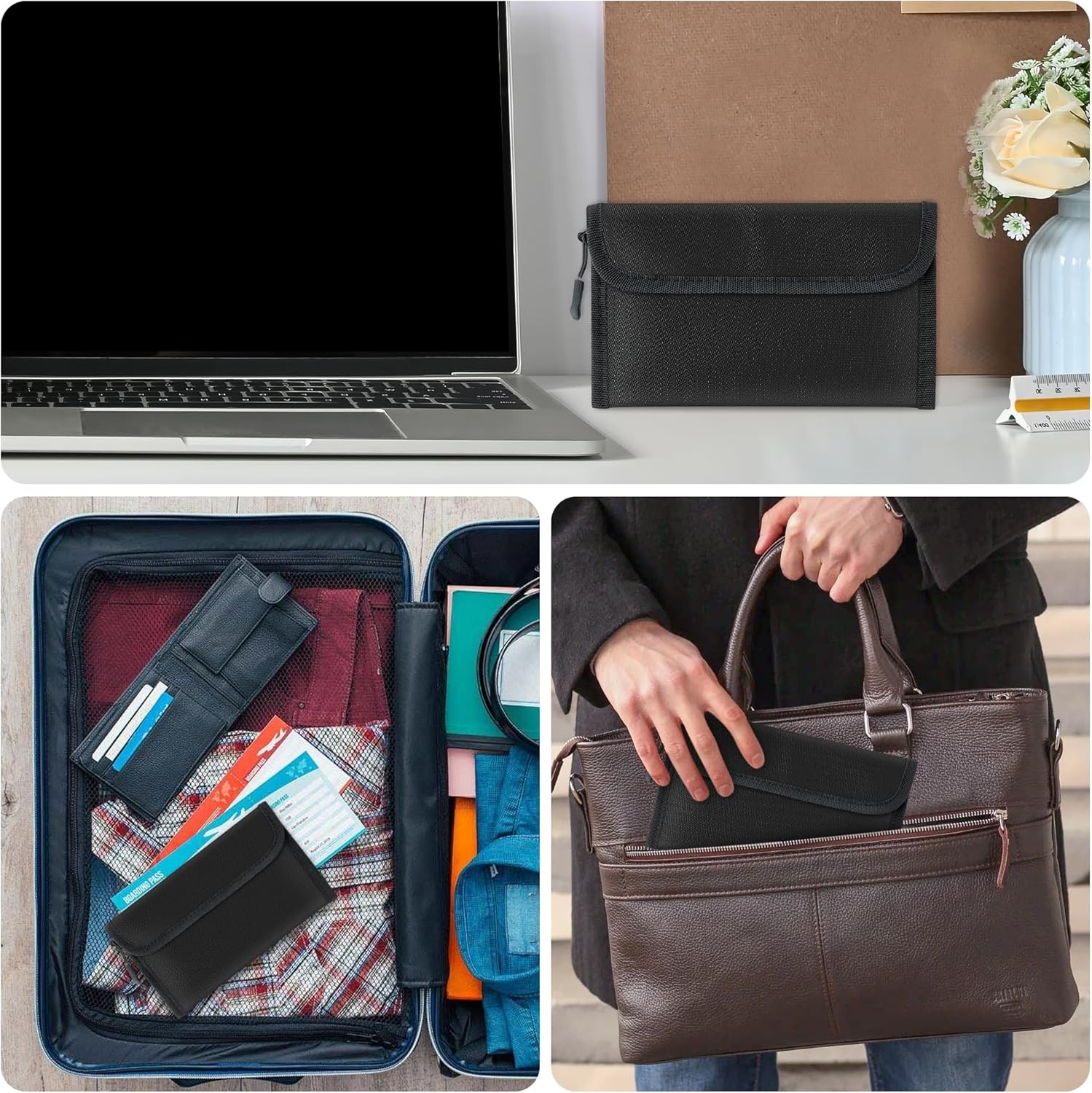 Fireproof Waterproof Document Bag - 5200°F Water Resistant Fire Proof Money Bag