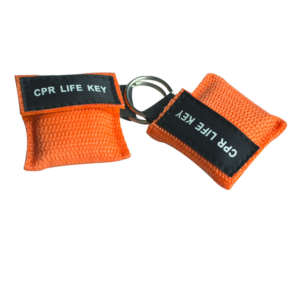 100pcs CPR Mask First Aid Training Mask Transparent Mask Mini Keychain Orange