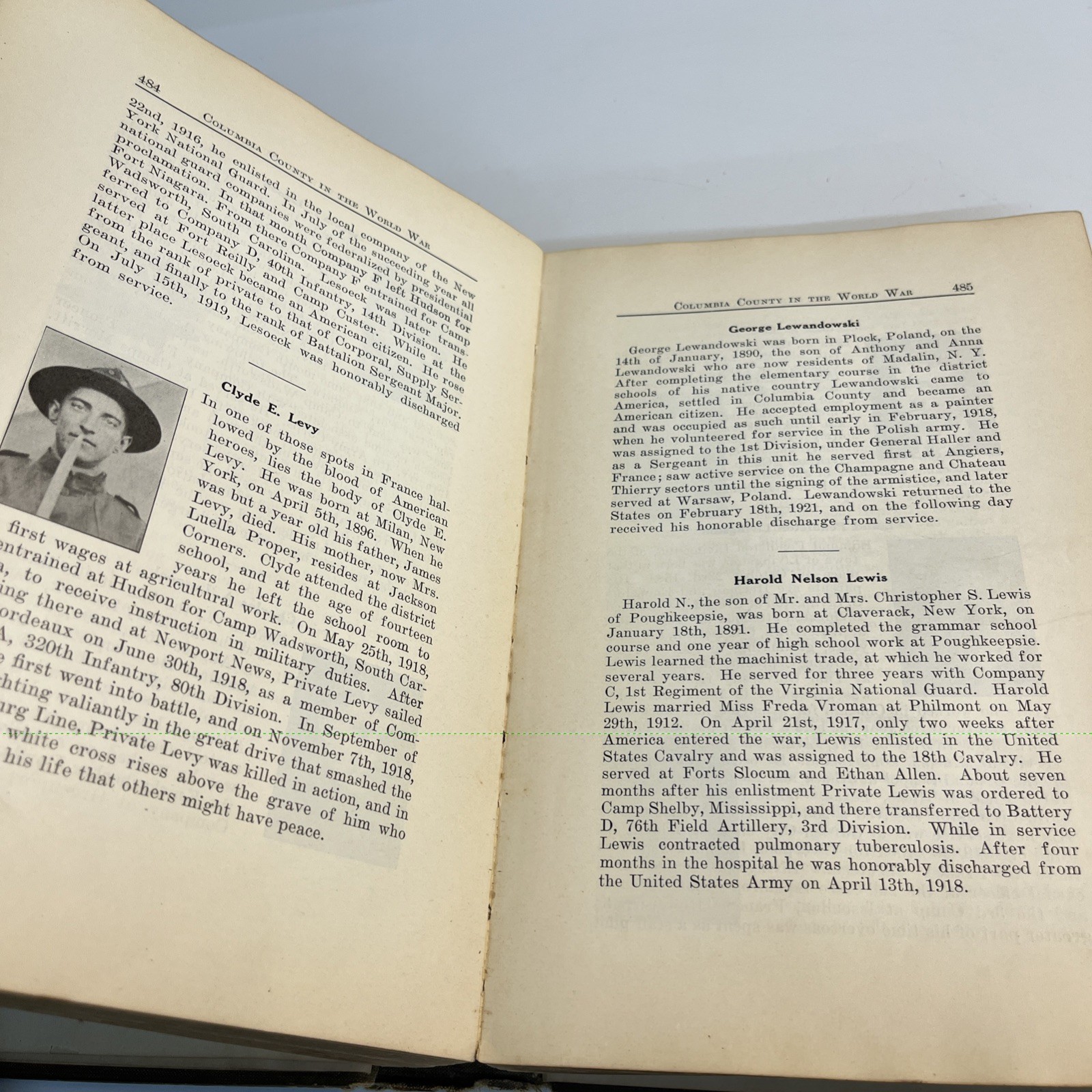 Columbia County in the World War 1924 Home Defense Committee NY WWI History Book