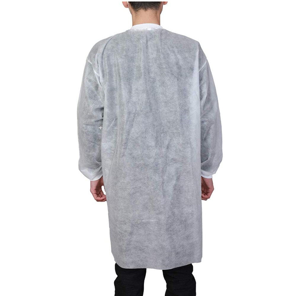 Case of 50 Medical Disposable Lab Coats Gowns 35GSM Knitted Cuffs and Collar