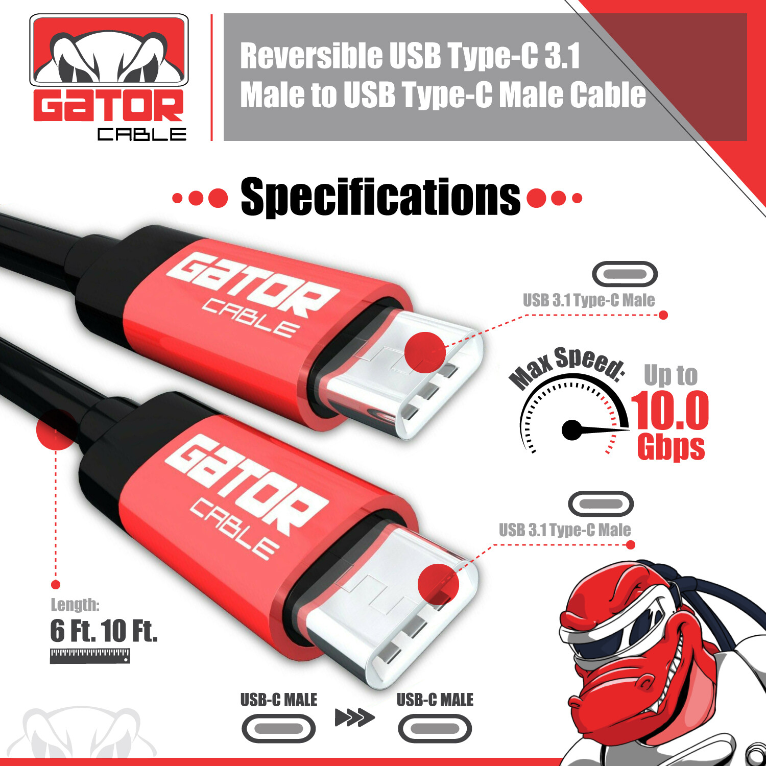 USB-C to USB-C Type-C Male Charger Cable Fast Charge 3.1 Data Sync Cord PD 20W