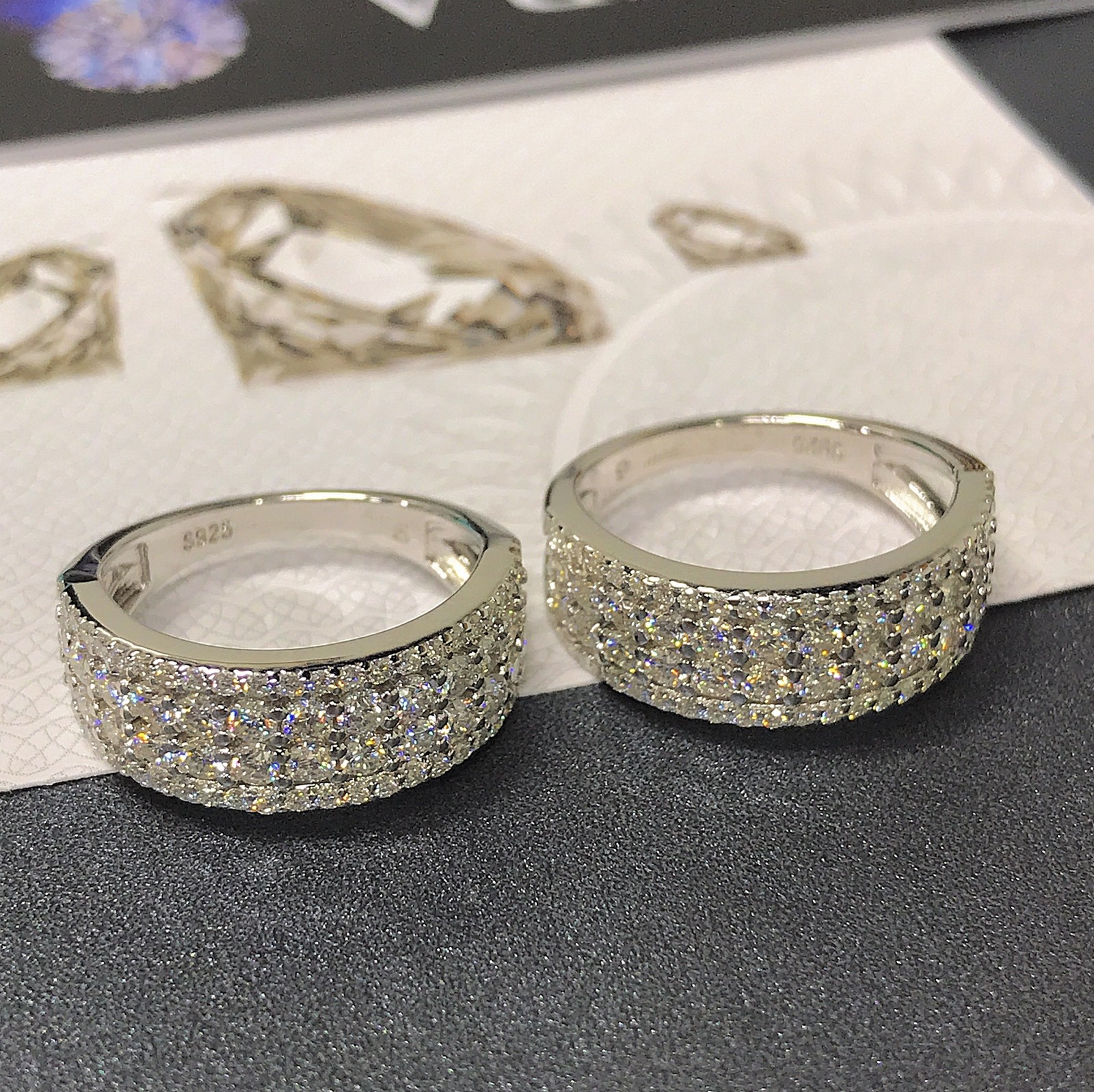 Wedding Band Ring 925 Sterling Silver Great Gift for Women REAL VVS1 Moissanite